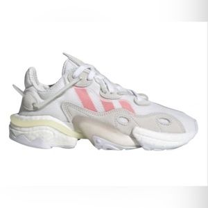 ADIDAS 🆕 Torsion X W Shoes. Cloud White / Solar Red / Crystal White. Size 9.